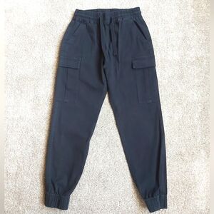 Refuge Black Cargo Pants with Elastic Cuffs